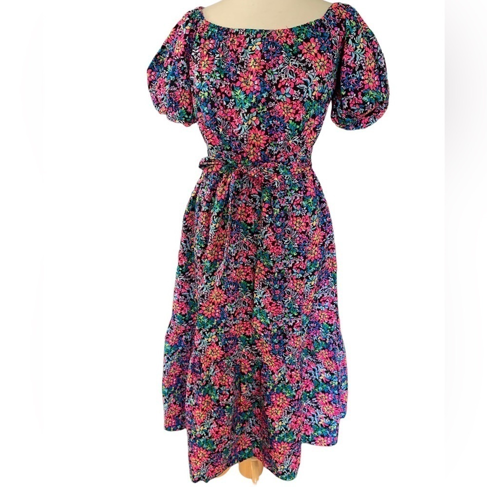 LILLY PULITZER Medium Tammie off the shoulder dress Multi Feeling Fintas… - Picture 3 of 16